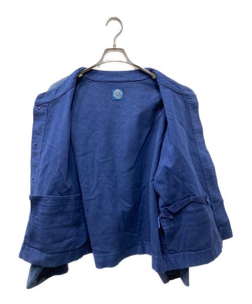 Porter Classic（ポータークラシック）Porter Classic (ポータークラシック) MOLESKIN NO-COLLAR JACKET インディゴ サイズ:XLの古着・服飾アイテム