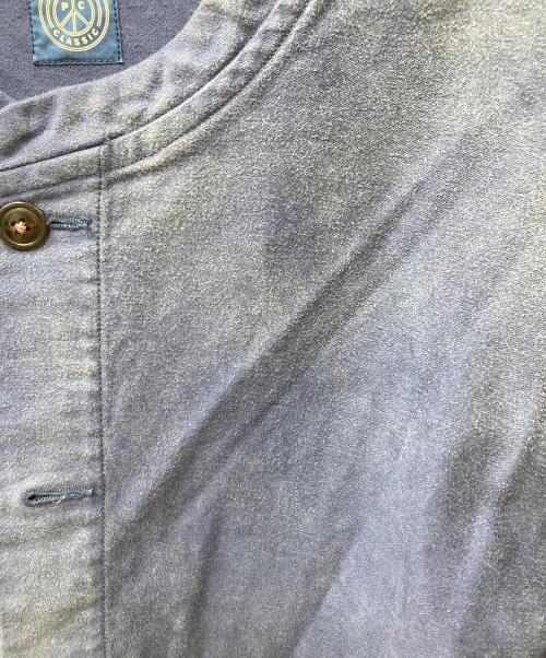 Porter Classic（ポータークラシック）Porter Classic (ポータークラシック) MOLESKIN NO-COLLAR JACKET インディゴ サイズ:XLの古着・服飾アイテム