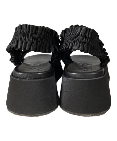 GANNI（ガニー）GANNI (ガニー) Smock flatform sandal ブラック サイズ:24cmの古着・服飾アイテム