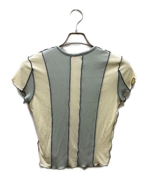 DIESEL（ディーゼル）DIESEL (ディーゼル) S/Sリブカットソー ブルー×ホワイト サイズ:Sの古着・服飾アイテム