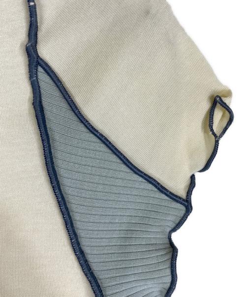 DIESEL（ディーゼル）DIESEL (ディーゼル) S/Sリブカットソー ブルー×ホワイト サイズ:Sの古着・服飾アイテム