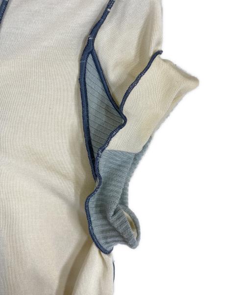 DIESEL（ディーゼル）DIESEL (ディーゼル) S/Sリブカットソー ブルー×ホワイト サイズ:Sの古着・服飾アイテム