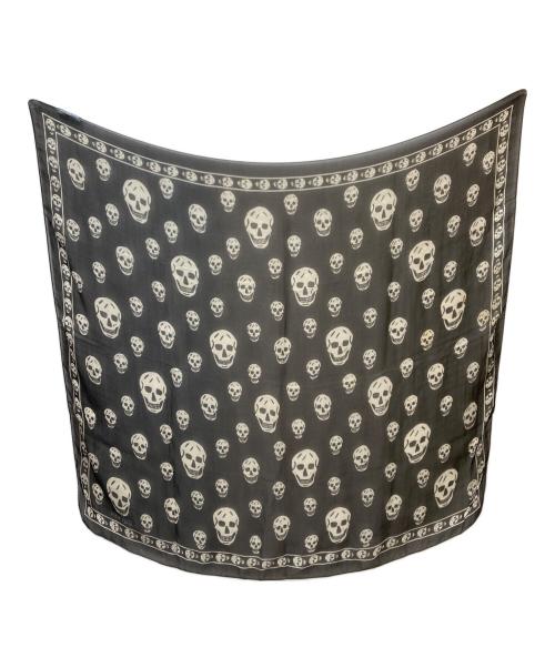 ALEXANDER McQUEEN（アレキサンダーマックイーン）ALEXANDER McQUEEN (アレキサンダーマックイーン) スカル柄スカーフ ブラックの古着・服飾アイテム