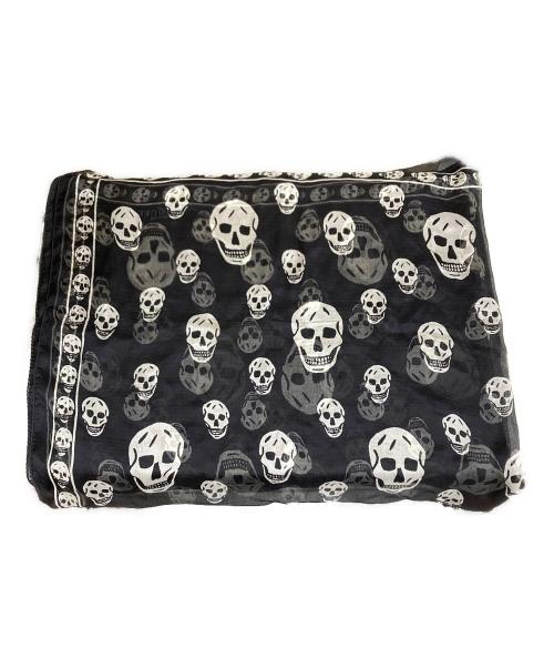 ALEXANDER McQUEEN（アレキサンダーマックイーン）ALEXANDER McQUEEN (アレキサンダーマックイーン) スカル柄スカーフ ブラックの古着・服飾アイテム