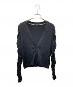 BURBERRY LONDONバーバリーロンドン）の古着「ギャザースリーブカーディガン」｜ブラック
