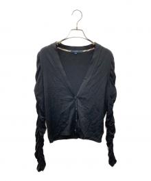 BURBERRY LONDON（バーバリーロンドン）の古着「ギャザースリーブカーディガン」｜ブラック