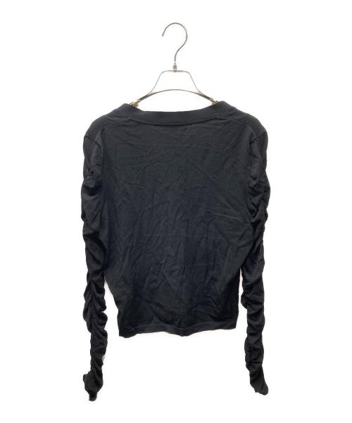 BURBERRY LONDON（バーバリーロンドン）BURBERRY LONDON (バーバリーロンドン) ギャザースリーブカーディガン ブラック サイズ:SIZE2の古着・服飾アイテム