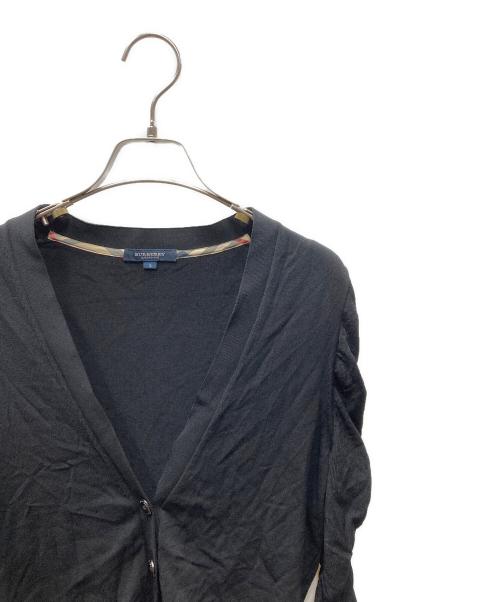 BURBERRY LONDON（バーバリーロンドン）BURBERRY LONDON (バーバリーロンドン) ギャザースリーブカーディガン ブラック サイズ:SIZE2の古着・服飾アイテム