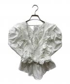 moussyマウジー）の古着「SHOULDER FRILL トップス/ブラウス」｜ホワイト