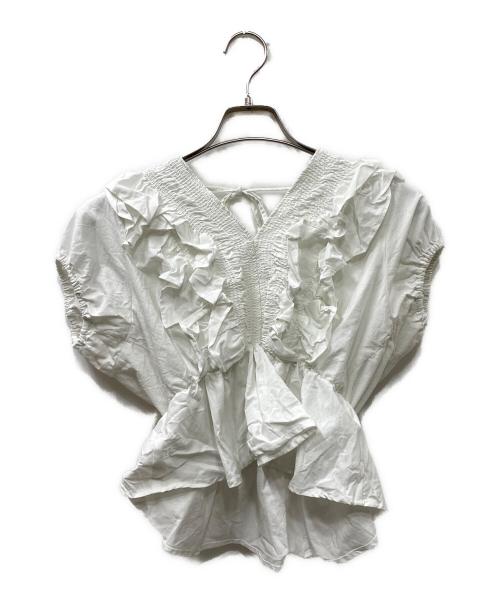 moussy（マウジー）moussy (マウジー) SHOULDER FRILL トップス/ブラウス ホワイト サイズ:ｆREEの古着・服飾アイテム