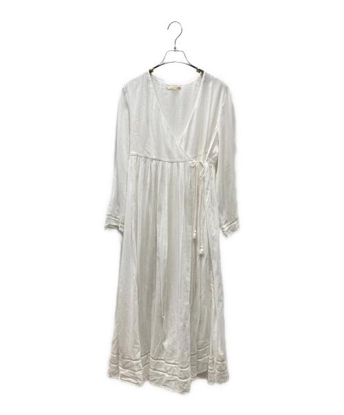 ne quittez pas（ヌキテパ）ne quittez pas (ヌキテパ) 2wayコットンボイル クロスオーバーフロントガウン ホワイト サイズ:Ｍの古着・服飾アイテム