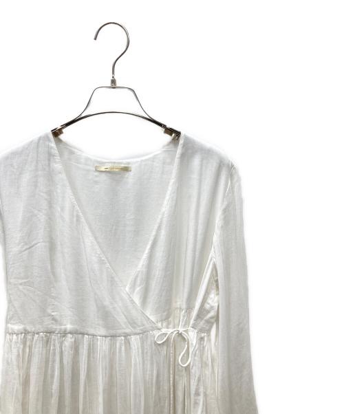 ne quittez pas（ヌキテパ）ne quittez pas (ヌキテパ) 2wayコットンボイル クロスオーバーフロントガウン ホワイト サイズ:Ｍの古着・服飾アイテム