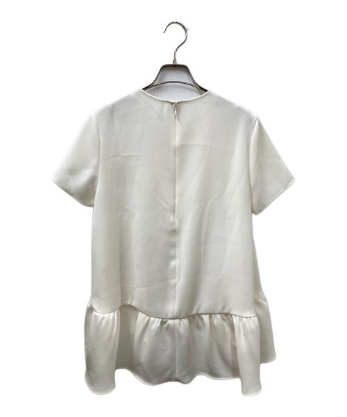 YOKO CHAN（ヨーコチャン）YOKO CHAN (ヨーコチャン) ハーフスリーブ ヘムギャザーブラウス ホワイト サイズ:40の古着・服飾アイテム