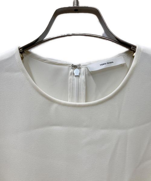 YOKO CHAN（ヨーコチャン）YOKO CHAN (ヨーコチャン) ハーフスリーブ ヘムギャザーブラウス ホワイト サイズ:40の古着・服飾アイテム