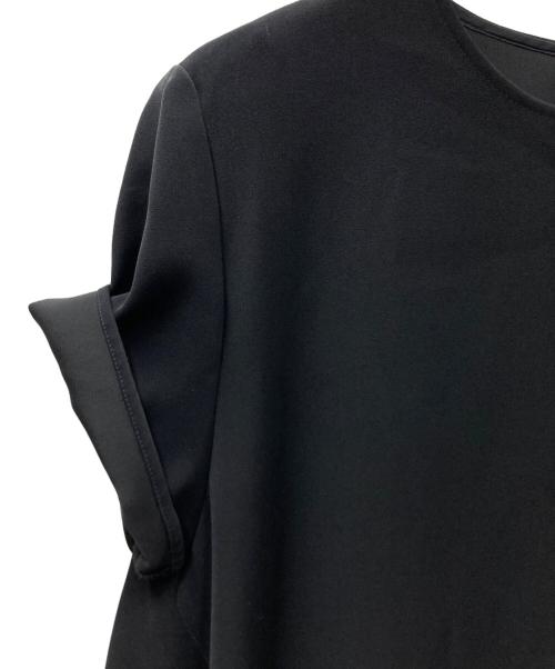 YOKO CHAN（ヨーコチャン）YOKO CHAN (ヨーコチャン) ハーフスリーブ ヘムギャザーブラウス ブラック サイズ:40の古着・服飾アイテム