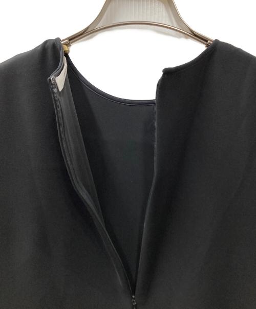 YOKO CHAN（ヨーコチャン）YOKO CHAN (ヨーコチャン) ハーフスリーブ ヘムギャザーブラウス ブラック サイズ:40の古着・服飾アイテム