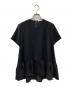YOKO CHAN（ヨーコチャン）の古着「ハーフスリーブ ヘムギャザーブラウス」｜ブラック