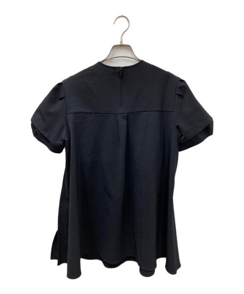 YOKO CHAN（ヨーコチャン）YOKO CHAN (ヨーコチャン) パフスリーブフリルトリムブラウス ブラック サイズ:Freeの古着・服飾アイテム