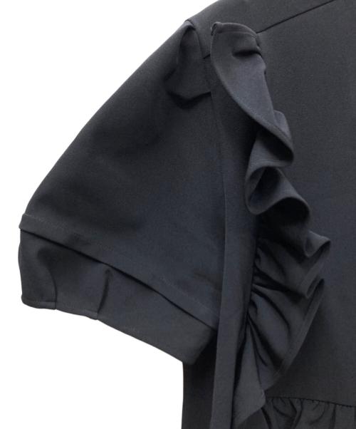 YOKO CHAN（ヨーコチャン）YOKO CHAN (ヨーコチャン) パフスリーブフリルトリムブラウス ブラック サイズ:Freeの古着・服飾アイテム