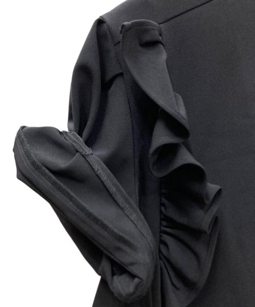 YOKO CHAN（ヨーコチャン）YOKO CHAN (ヨーコチャン) パフスリーブフリルトリムブラウス ブラック サイズ:Freeの古着・服飾アイテム