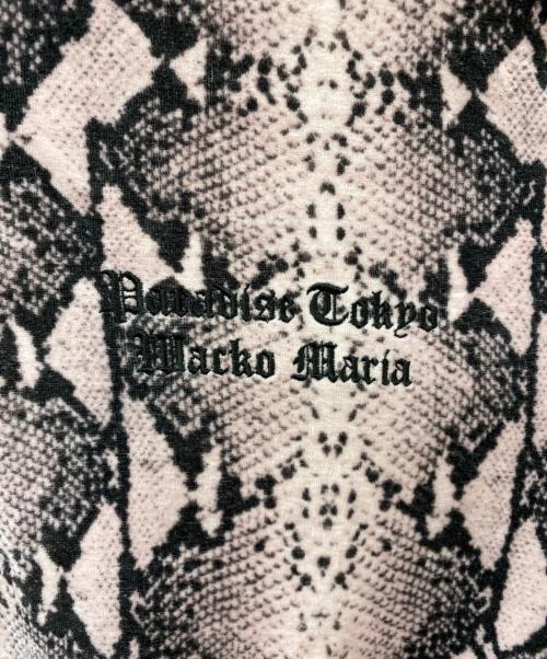 WACKO MARIA（ワコマリア）WACKO MARIA (ワコマリア) 22SS PYTHON VELOUR POLO SHIRT パイソン柄ポロシャツ ブラック×ピンク サイズ:Ｌの古着・服飾アイテム