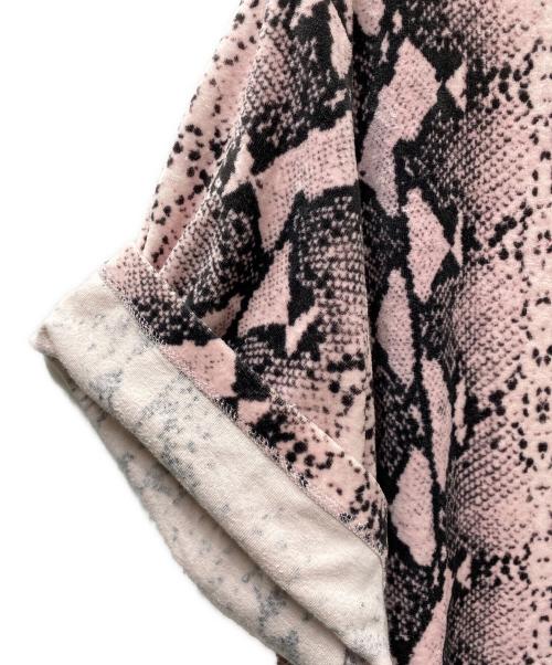 WACKO MARIA（ワコマリア）WACKO MARIA (ワコマリア) 22SS PYTHON VELOUR POLO SHIRT パイソン柄ポロシャツ ブラック×ピンク サイズ:Ｌの古着・服飾アイテム