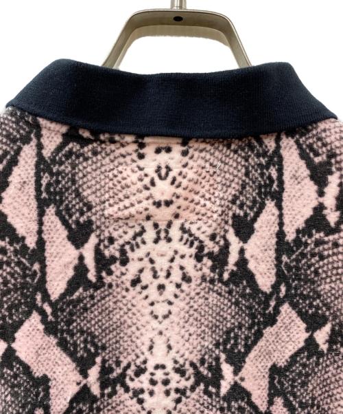 WACKO MARIA（ワコマリア）WACKO MARIA (ワコマリア) 22SS PYTHON VELOUR POLO SHIRT パイソン柄ポロシャツ ブラック×ピンク サイズ:Ｌの古着・服飾アイテム