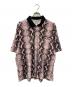 WACKO MARIA（ワコマリア）の古着「22SS PYTHON VELOUR POLO SHIRT パイソン柄ポロシャツ」｜ブラック×ピンク