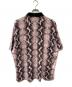 WACKO MARIA (ワコマリア) 22SS PYTHON VELOUR POLO SHIRT パイソン柄ポロシャツ ブラック×ピンク サイズ:Ｌ：11000円