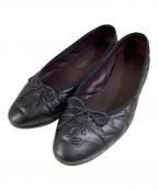 CHANELシャネル）の古着「ココマーク フラットパンプス」｜ブラック