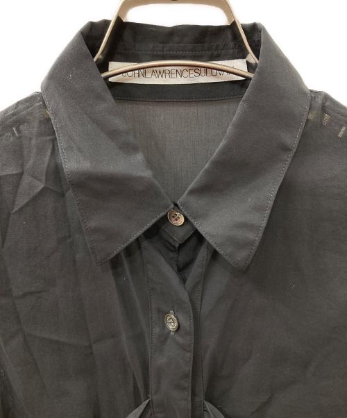 JOHN LAWRENCE SULLIVAN（ジョン ローレンス サリバン）JOHN LAWRENCE SULLIVAN (ジョン ローレンス サリバン) LS COTTON VOILE GATHERS BELT SLEEVELESS SHIRT ブラック サイズ:Sの古着・服飾アイテム