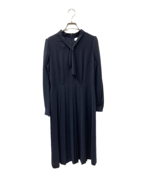 CELFORD（セルフォード）CELFORD (セルフォード) ボータイプリーツワンピース ネイビー サイズ:38の古着・服飾アイテム