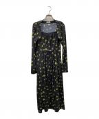 FRAY IDフレイ アイディー）の古着「フラワープリントボレロコンビキャミワンピース」｜ブラック