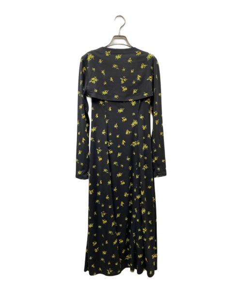 FRAY ID（フレイ アイディー）FRAY ID (フレイ アイディー) フラワープリントボレロコンビキャミワンピース ブラックの古着・服飾アイテム