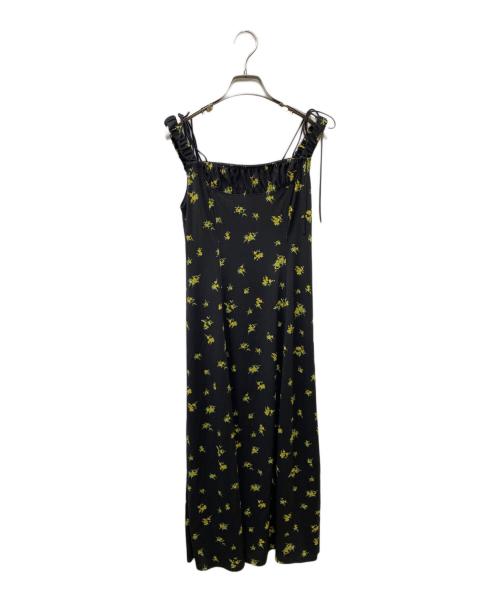 FRAY ID（フレイ アイディー）FRAY ID (フレイ アイディー) フラワープリントボレロコンビキャミワンピース ブラックの古着・服飾アイテム