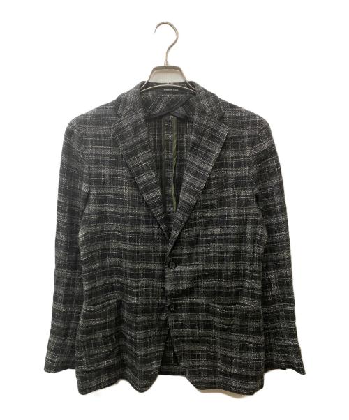 TAGLIATORE（タリアトーレ）TAGLIATORE (タリアトーレ) MONTECARLO コットンウール ツイードジャケット ブラック×グリーン サイズ:46の古着・服飾アイテム
