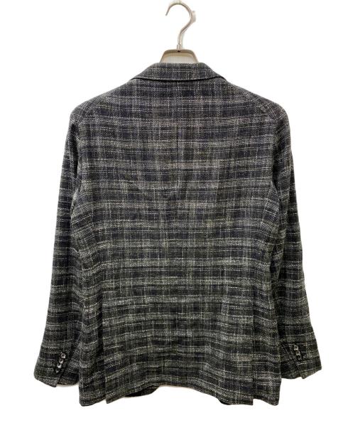 TAGLIATORE（タリアトーレ）TAGLIATORE (タリアトーレ) MONTECARLO コットンウール ツイードジャケット ブラック×グリーン サイズ:46の古着・服飾アイテム