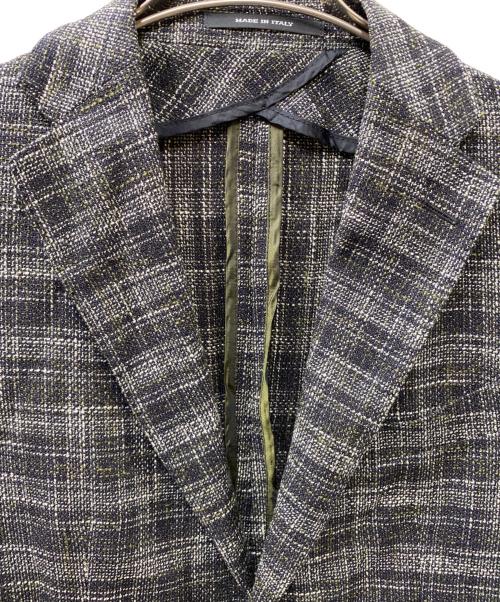 TAGLIATORE（タリアトーレ）TAGLIATORE (タリアトーレ) MONTECARLO コットンウール ツイードジャケット ブラック×グリーン サイズ:46の古着・服飾アイテム