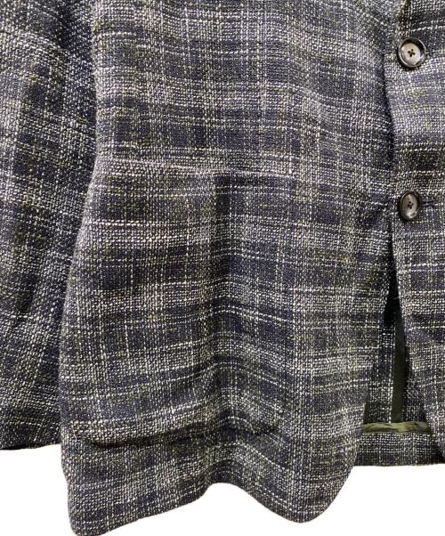 TAGLIATORE（タリアトーレ）TAGLIATORE (タリアトーレ) MONTECARLO コットンウール ツイードジャケット ブラック×グリーン サイズ:46の古着・服飾アイテム