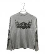 SUPPLIERサプライヤー）の古着「Tribal Fire Pattern Thermal Long Sleeve」｜グレー×ブラック