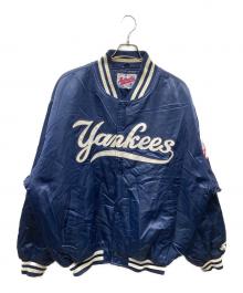 AUTHENTIC by STARTER（オーセンティックバイスターター）の古着「90's NY Yankees チームスタジャン」｜ネイビー