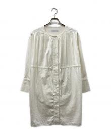 ETRE TOKYO（エトレトウキョウ）の古着「L/Sバンドカラーチュニックシャツ」｜ホワイト