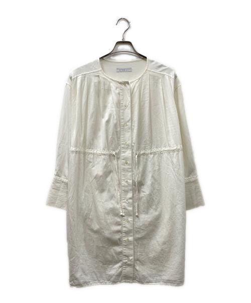 ETRE TOKYO（エトレトウキョウ）ETRE TOKYO (エトレトウキョウ) L/Sバンドカラーチュニックシャツ ホワイト サイズ:FREEの古着・服飾アイテム