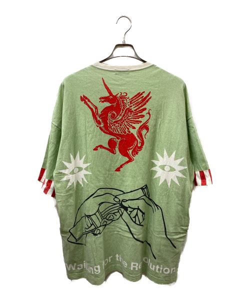 UNDERCOVER（アンダーカバー）UNDERCOVER (アンダーカバー) 17ss ビッグシルエットプリントTee グリーン×ホワイト サイズ:３の古着・服飾アイテム