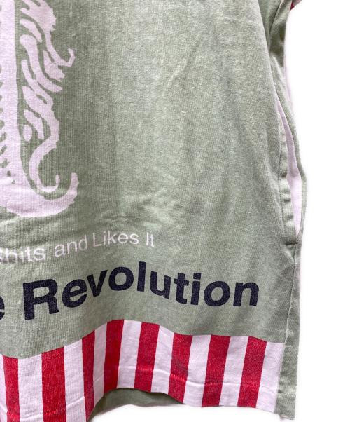 UNDERCOVER（アンダーカバー）UNDERCOVER (アンダーカバー) 17ss ビッグシルエットプリントTee グリーン×ホワイト サイズ:３の古着・服飾アイテム