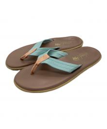 ISLAND SLIPPER（アイランドスリッパ）の古着「レザートングサンダル」｜ピンク×ブルー