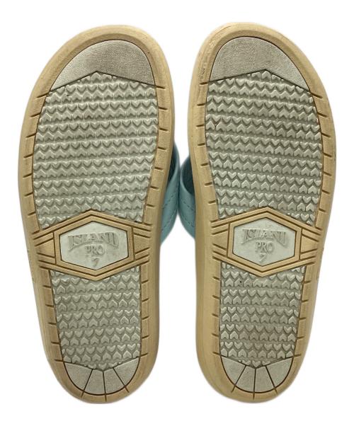 ISLAND SLIPPER（アイランドスリッパ）ISLAND SLIPPER (アイランドスリッパ) レザートングサンダル ピンク×ブルー サイズ:7の古着・服飾アイテム