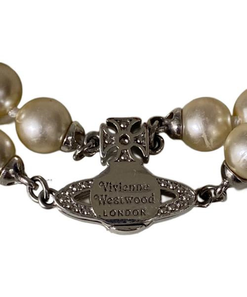 Vivienne Westwood（ヴィヴィアンウエストウッド）Vivienne Westwood (ヴィヴィアンウエストウッド) 2連パールブレスレット シルバー×ホワイト サイズ:OneSizeの古着・服飾アイテム