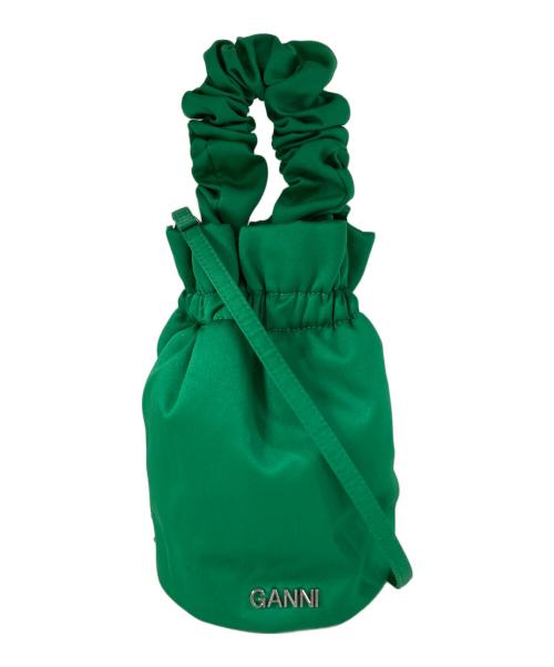 GANNI（ガニー）Ganni (ガニー) Occasion Top Handle Knot Bag 巾着ショルダーバッグ グリーンの古着・服飾アイテム