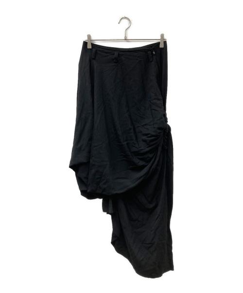 LIMI feu（リミフゥ）LIMI feu (リミフゥ) TWILL KNOT DETAIL SKIRT 変形ドレープロングスカート ブラック サイズ:FREEの古着・服飾アイテム